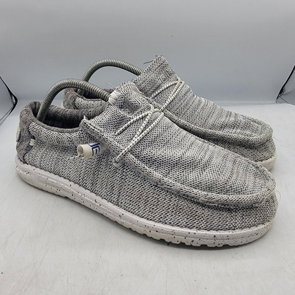 Hey Dude Wally Stretch Mens 8 Gray Slip on Loafer Shoes Casual Comfort - Picture 1 of 13